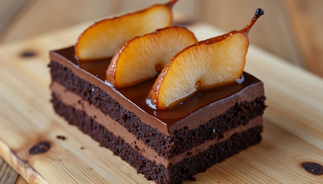découvrez la recette gourmande du cake au cacao et poires caramélisées : un délicieux gâteau moelleux alliant la douceur du chocolat et le fondant des poires dorées, parfait pour un dessert ou un goûter convivial.