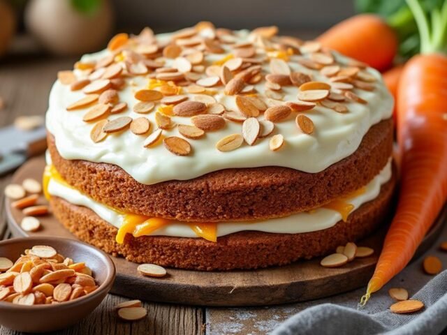 Cake aux carottes et amandes effilées