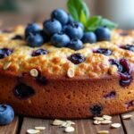 Cake aux myrtilles et flocons d’avoine