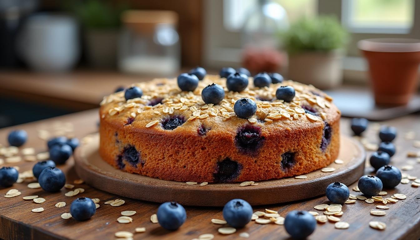 découvrez une délicieuse recette de cake aux myrtilles et flocons d’avoine, moelleux et sain, parfait pour le petit-déjeuner ou le goûter. facile à préparer et riche en saveurs fruitées !
