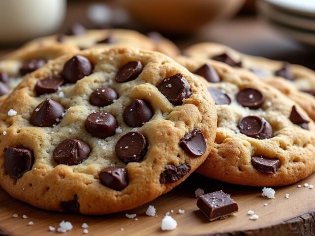 Cookies aux éclats de chocolat noir et fleur de sel