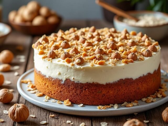 Gâteau au lait d’avoine et noisettes