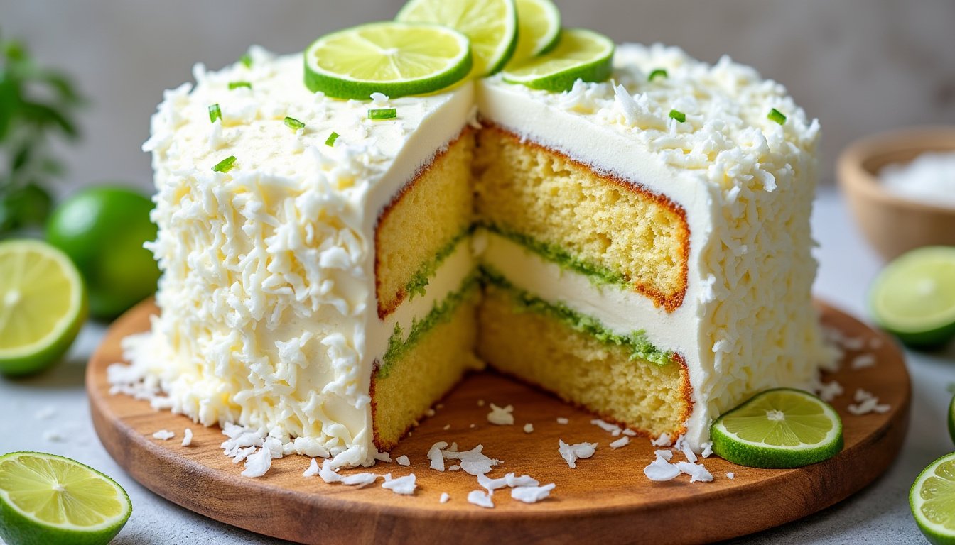 découvrez notre recette de gâteau au lait de coco et citron vert, un dessert moelleux et exotique, facile à préparer. parfait pour apporter fraîcheur et douceur à vos pauses gourmandes !