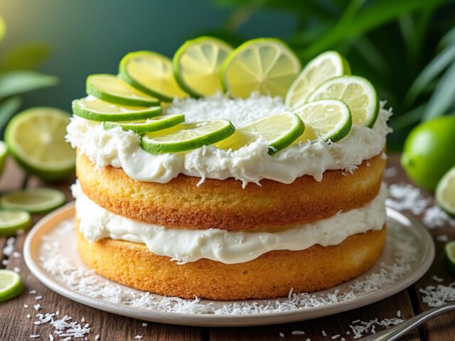 Gâteau au lait de coco et citron vert