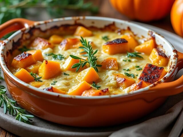 Gratin de potiron et fromage de brebis