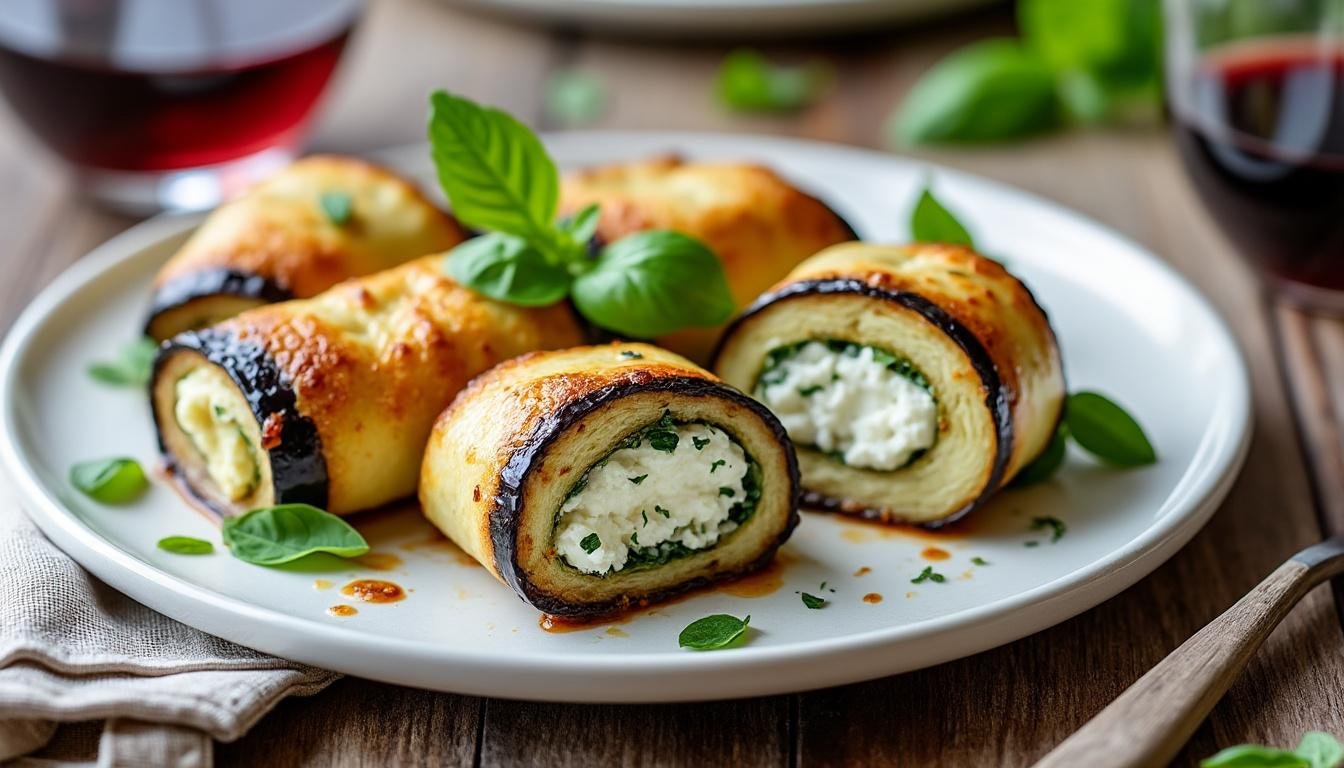 découvrez notre délicieuse recette de mini roulés d’aubergines à la ricotta : une entrée légère et savoureuse, parfaite pour vos apéritifs ou buffets. faciles à préparer, ces roulés offrent une alliance gourmande de légumes et de fromage frais.
