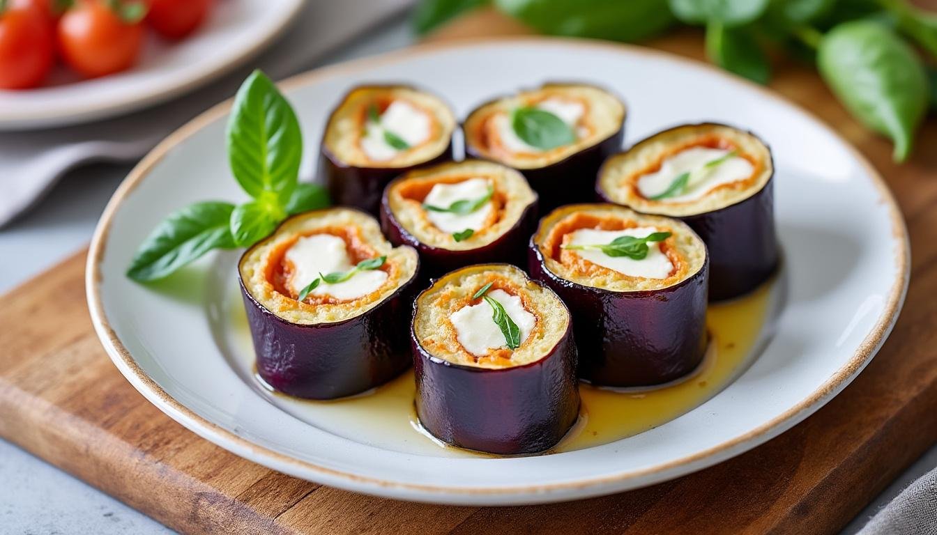 découvrez notre recette gourmande de mini roulés d’aubergines à la ricotta, une entrée légère et savoureuse idéale pour l’apéritif ou vos repas d’été. faciles à préparer, ces bouchées végétariennes raviront tous vos convives !