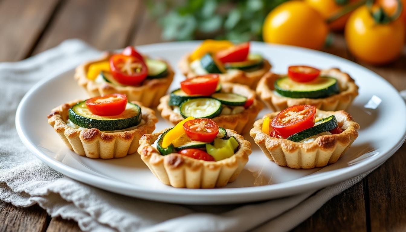 découvrez notre recette facile de mini tartelettes aux légumes et fromage frais : un apéritif coloré, savoureux et léger, parfait pour impressionner vos invités lors de vos repas ou buffets.