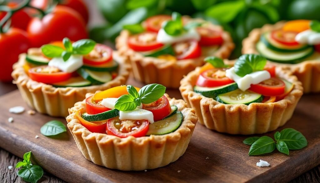 découvrez notre recette facile de mini tartelettes aux légumes et fromage frais, parfaites pour l'apéritif ou un buffet. un mélange gourmand et coloré pour régaler vos convives !