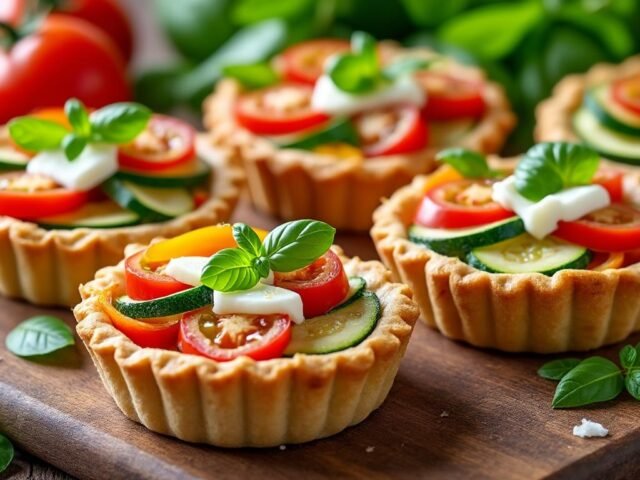 Mini tartelettes aux légumes et fromage frais