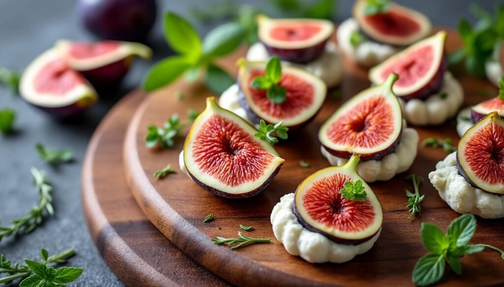 découvrez une recette raffinée de petites bouchées de chèvre frais et figues, idéale pour vos apéritifs. un mélange savoureux de douceur et de fraîcheur qui séduira vos convives dès la première bouchée !