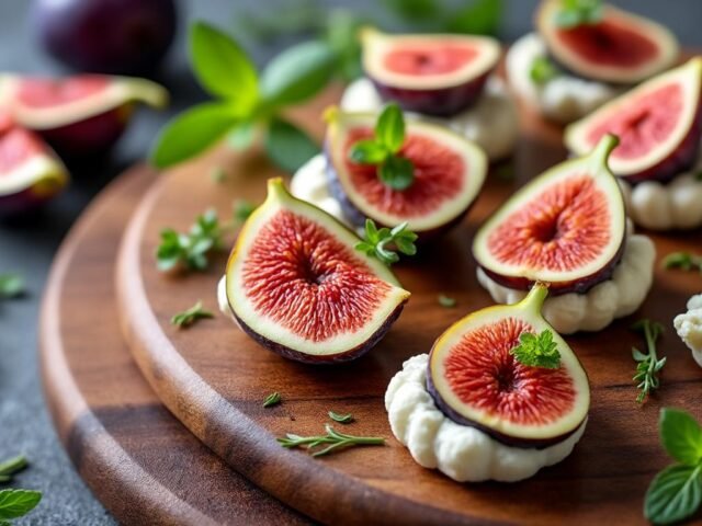 Petites bouchées de chèvre frais et figues