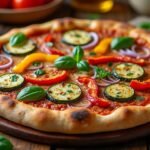 Pizza maison à la crème d’aubergine et légumes grillés