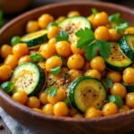 Poêlée de pois chiches et courgettes au curry