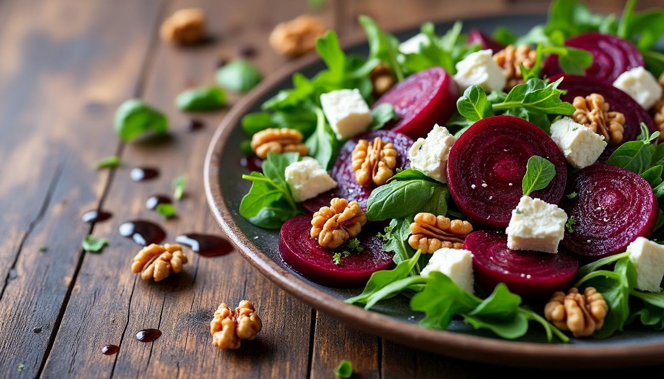 découvrez notre recette de salade de betterave, noix et fromage de chèvre : une entrée fraîche et gourmande, alliant douceur, croquant et saveurs crémeuses. idéale pour un repas sain et équilibré !