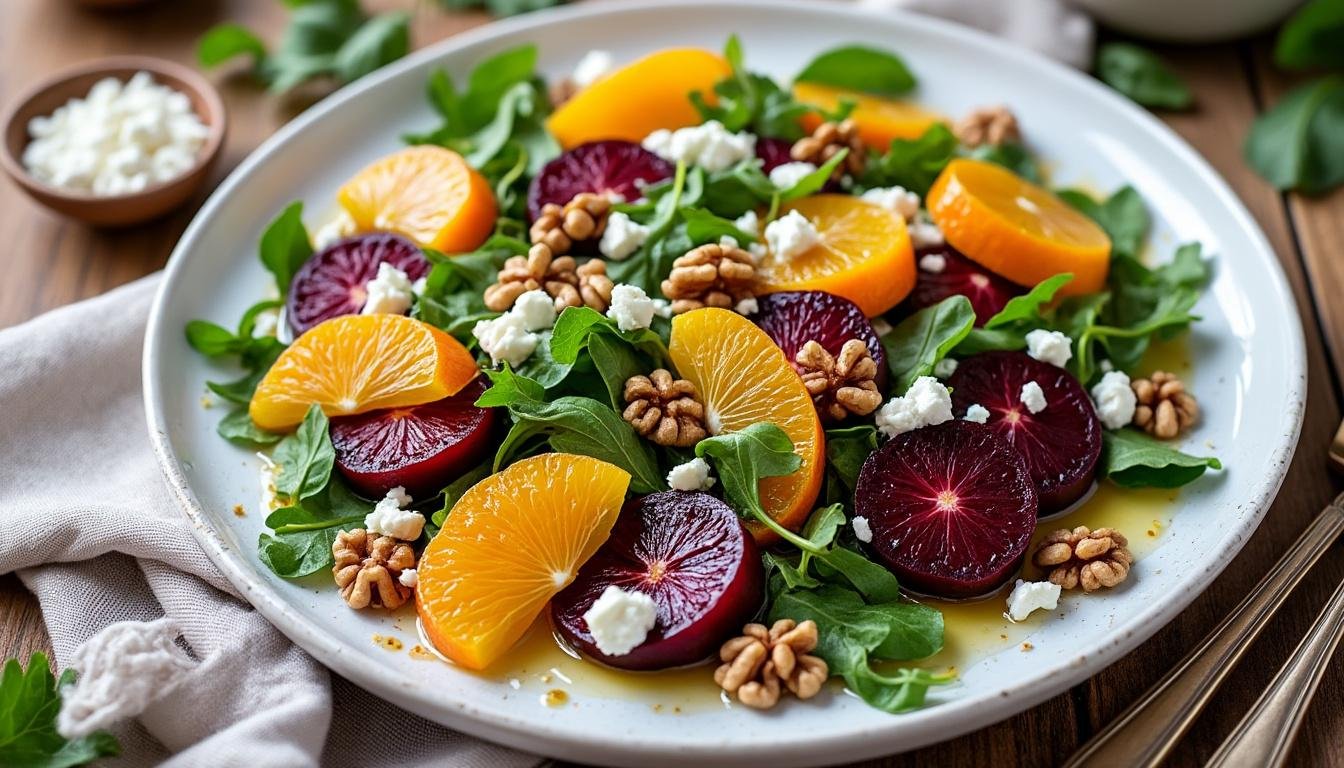 découvrez une salade de betterave fraîche agrémentée de noix croquantes et de fromage de chèvre crémeux. une recette simple et savoureuse, idéale pour une entrée gourmande et équilibrée.