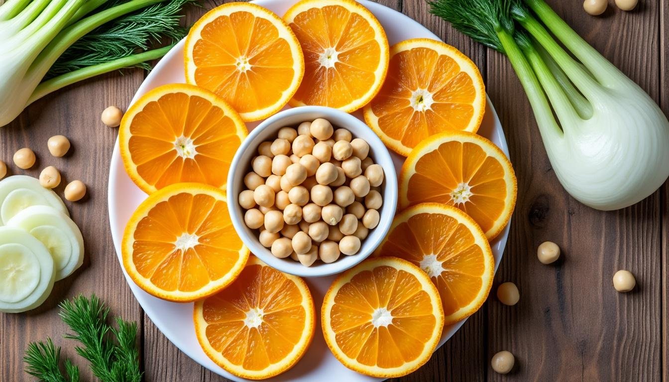 découvrez une salade fraîche et légère associant le croquant du fenouil, la douceur de l'orange et la richesse des pois chiches. parfaite en entrée ou en accompagnement, cette recette saine et originale saura éveiller vos papilles !