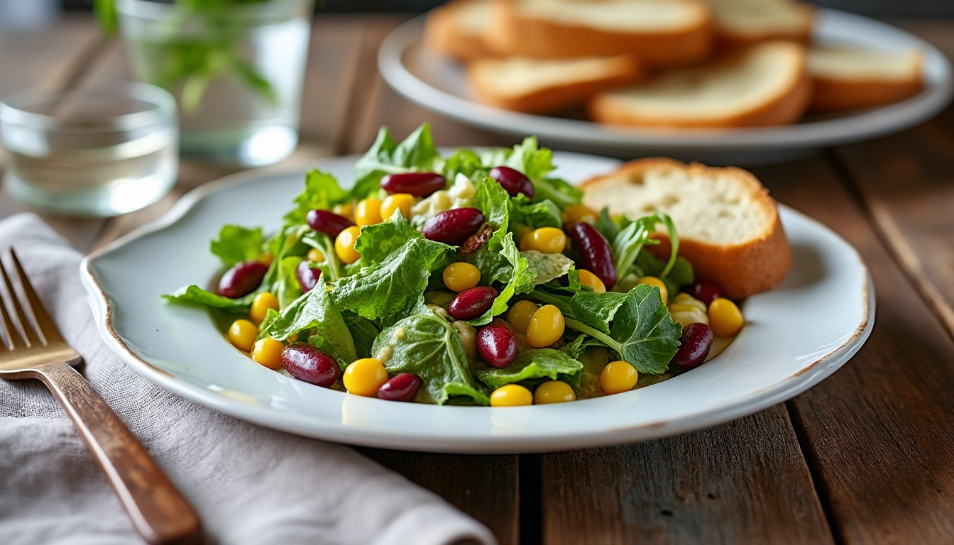 découvrez une salade de maïs grillé aux haricots rouges, relevée d'une délicieuse sauce citronnée. une recette fraîche, colorée et pleine de saveurs, idéale pour vos repas d'été.