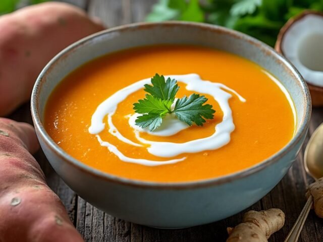 Soupe froide de patate douce et gingembre