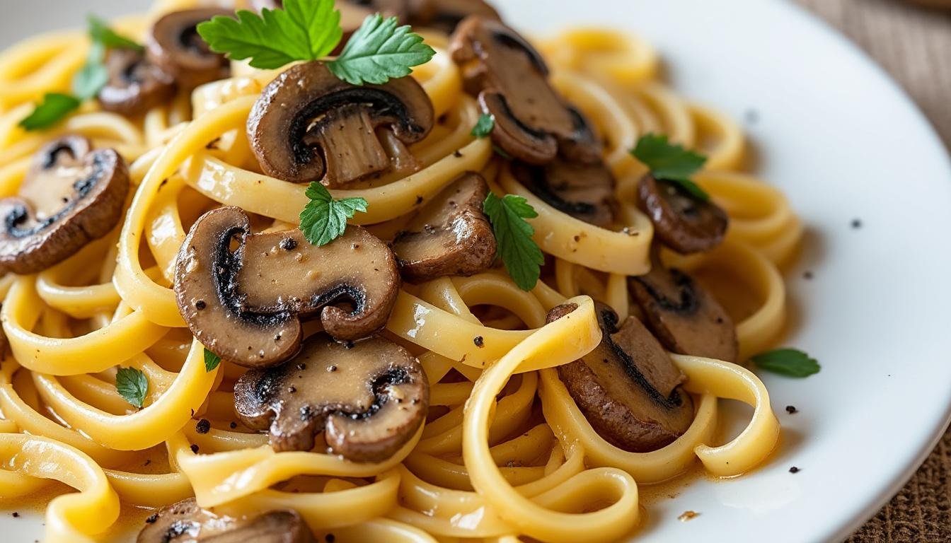 découvrez notre délicieuse recette de tagliatelles aux champignons et crème végétale, un plat savoureux, onctueux et 100% végétarien, idéal pour un repas rapide et gourmand.