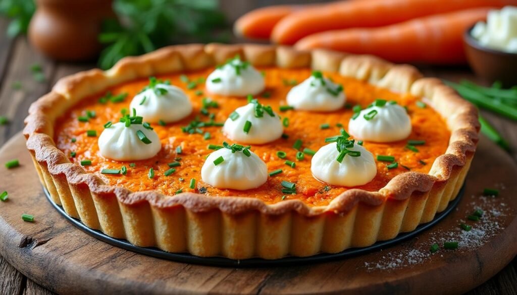 découvrez notre recette savoureuse de tarte aux carottes et fromage frais, facile à préparer et parfaite pour un repas léger ou un pique-nique gourmand. idéal pour régaler petits et grands !