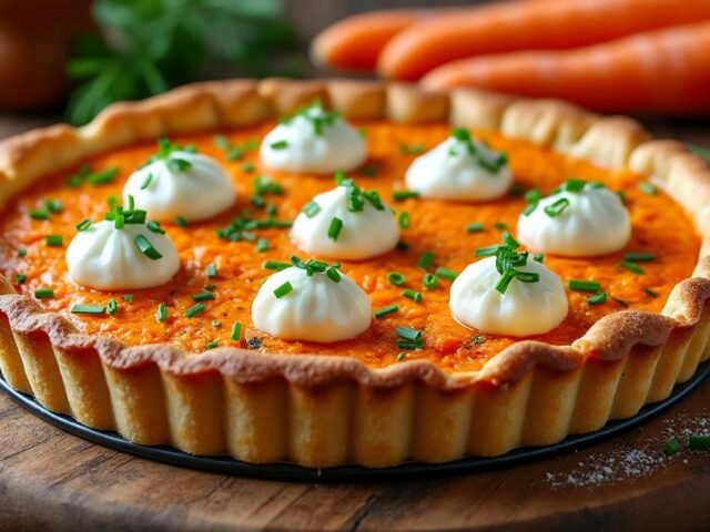 Tarte aux carottes et fromage frais