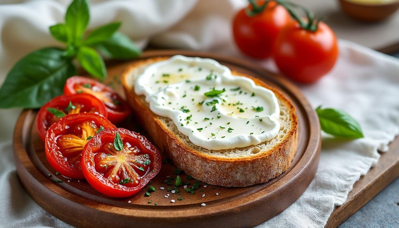 découvrez notre recette facile de tartines de ricotta et tomates rôties : un mélange savoureux de crème onctueuse et de saveurs ensoleillées, parfait pour un apéritif ou un déjeuner léger.