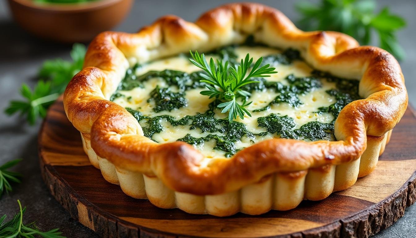 découvrez notre délicieuse recette de tourte aux épinards et ricotta : une pâte dorée et croustillante garnie d’un mélange savoureux d’épinards frais et de ricotta onctueuse, idéale pour un repas convivial et gourmand.