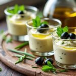Verrines de crème d’artichauts et olives noires