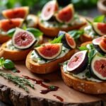 Bruschetta aux figues et fromage de chèvre
