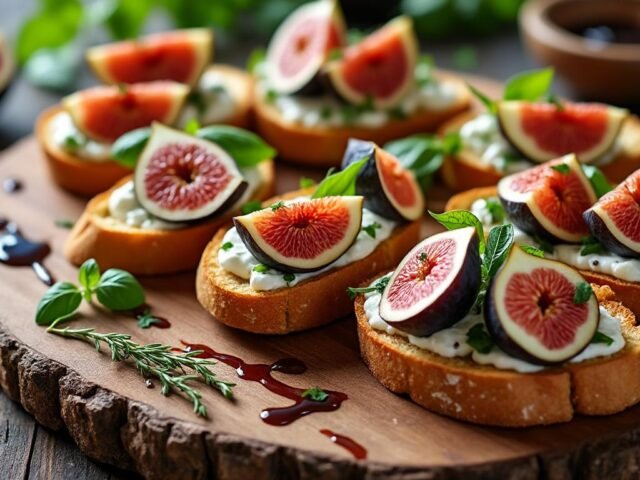 Bruschetta aux figues et fromage de chèvre