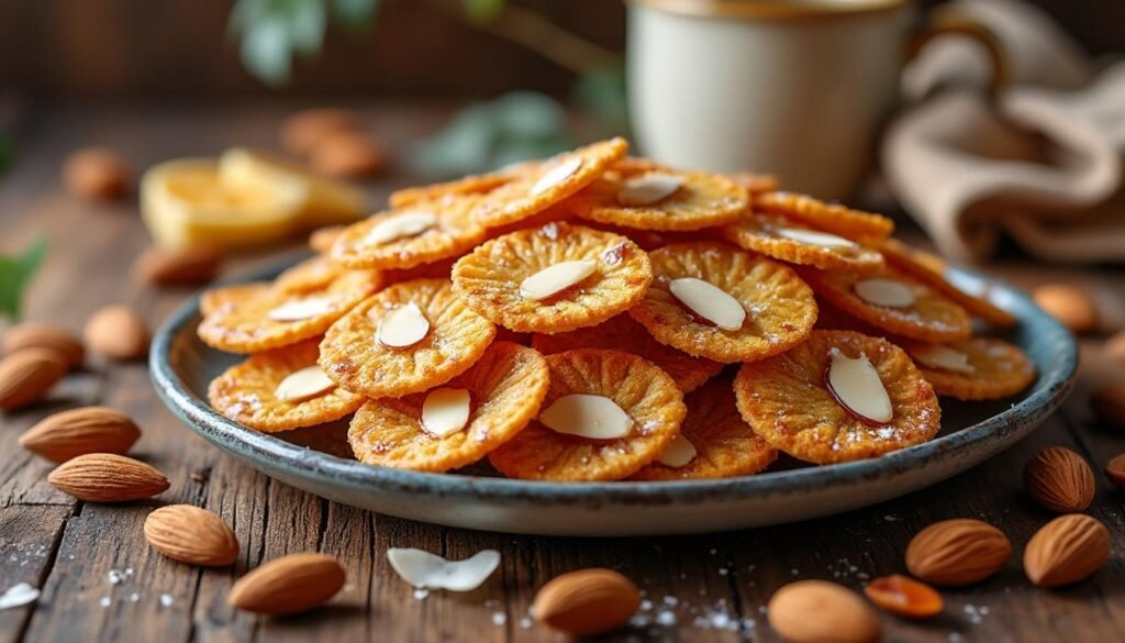 découvrez nos croquants aux amandes et miel de fleurs : une gourmandise artisanale, croustillante et parfumée, idéale pour accompagner le café ou le thé. savourez l'alliance parfaite entre la douceur du miel et le croquant des amandes.