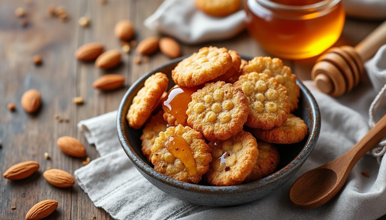 découvrez nos croquants aux amandes et miel de fleurs : une gourmandise croquante, riche en saveurs, idéale à partager ou à savourer avec un café. recette artisanale, ingrédients naturels et plaisir authentique au rendez-vous.
