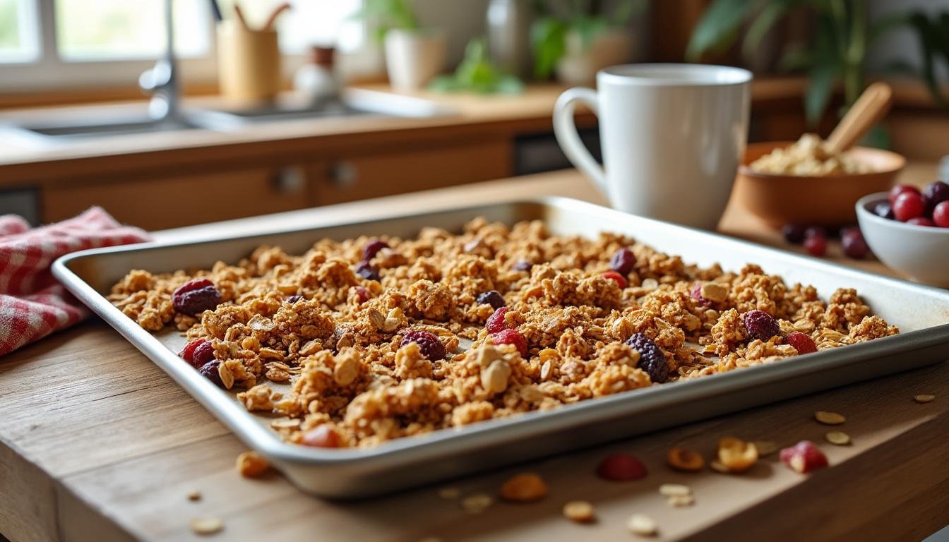 découvrez notre recette healthy de granola maison, croustillant et nutritif, idéale pour des petits-déjeuners sains et gourmands. facile à préparer, pleine de saveurs et d’ingrédients bons pour la santé !