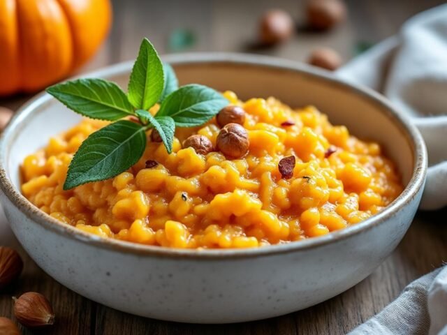 Risotto au potimarron et noisettes