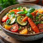 Salade de farro aux légumes rôtis