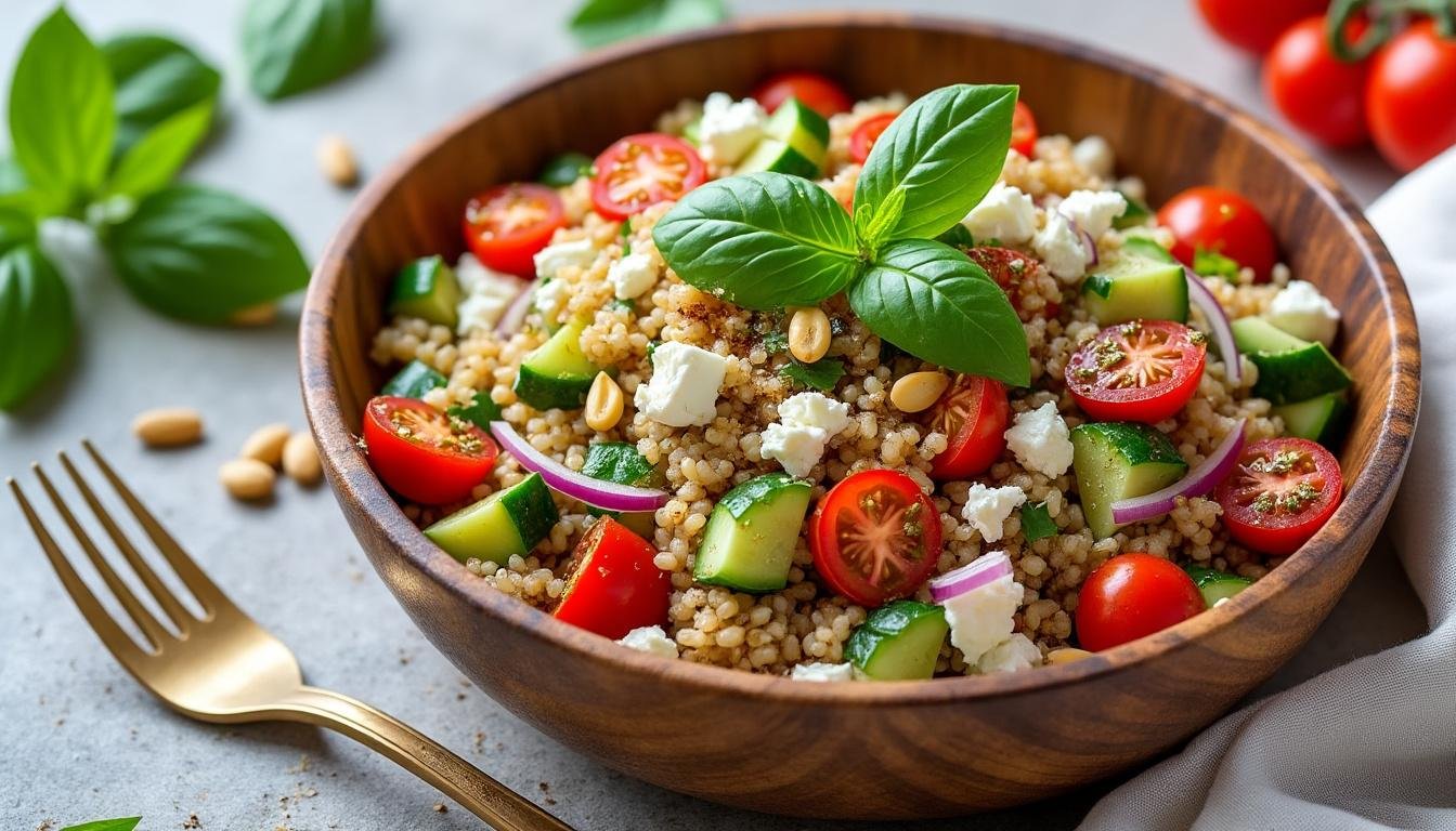 découvrez notre recette savoureuse de salade de farro aux légumes rôtis, idéale pour un repas sain et gourmand, riche en fibres et saveurs.