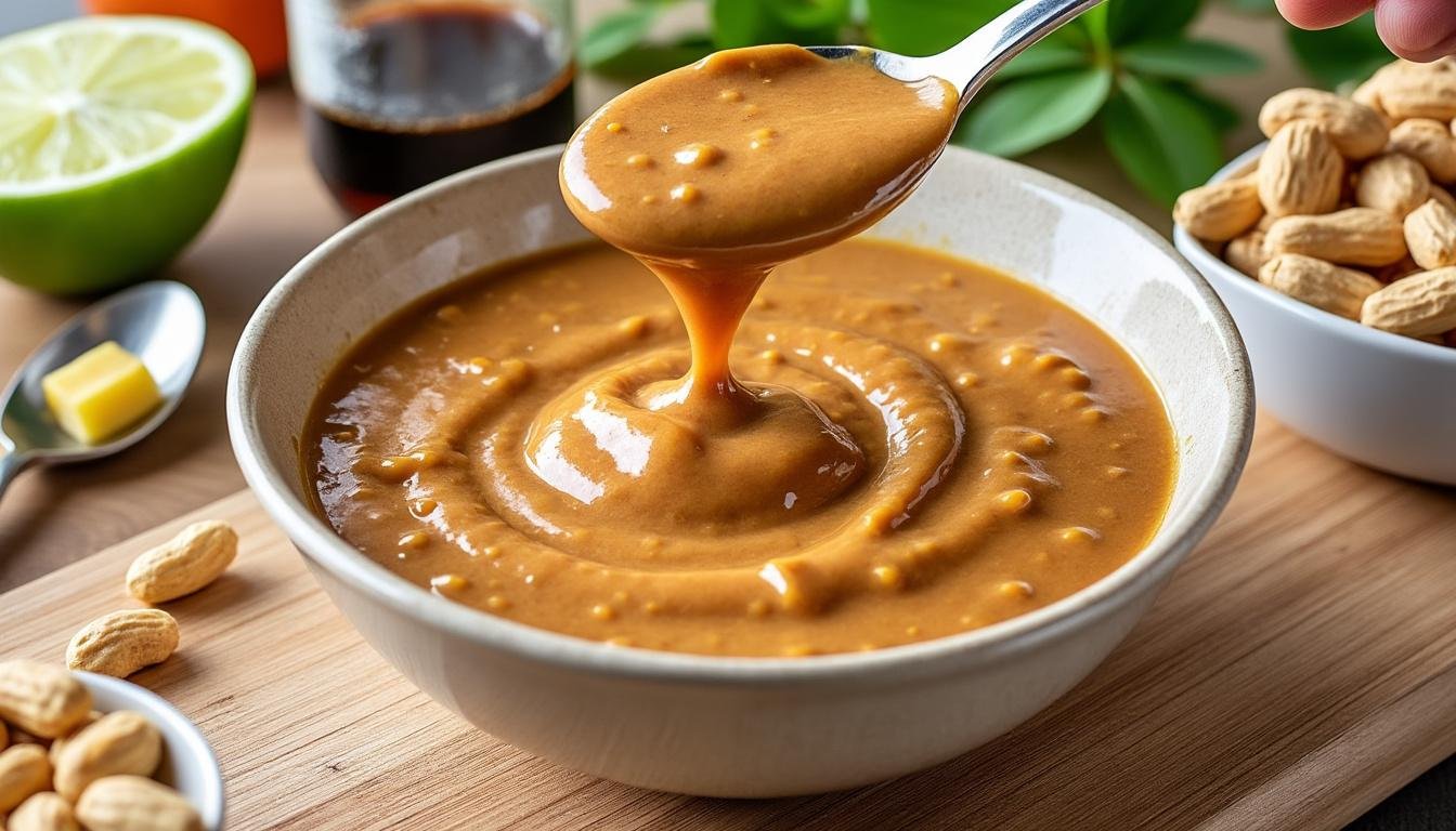 découvrez une délicieuse salade de nouilles soba accompagnée d'edamame croquants et nappée d'une sauce onctueuse au beurre de cacahuète, parfaite pour un repas sain et savoureux.