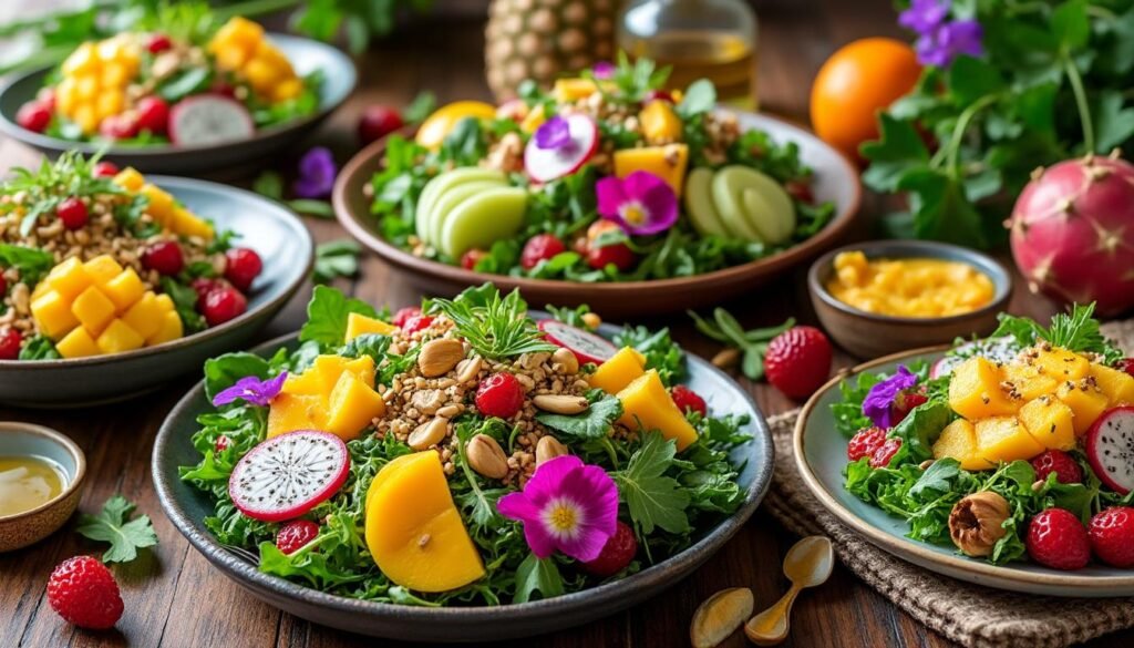 découvrez nos salades exotiques et originales, alliant fraîcheur et saveurs uniques pour un repas sain et gourmand.